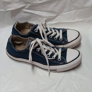 Converse All Star Navy Canvas Shoes with White Accents Mens 5/Womens 7
